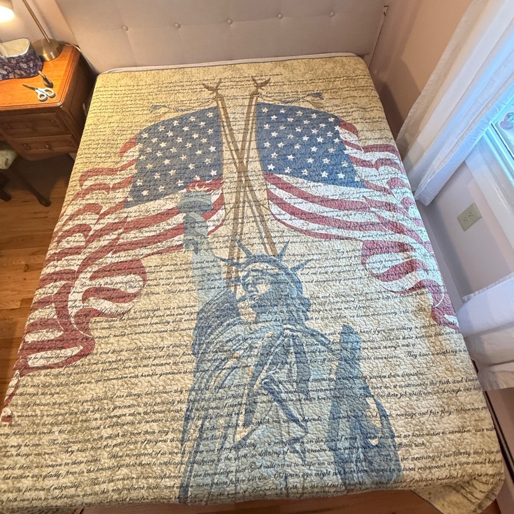 Barack Obama Inauguration Quilt Blanket Full Queen Americana Patchwork